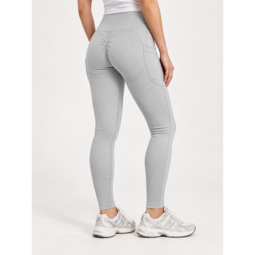 Halara High Waisted Scrunch Butt Pocket Leggings Gray Size Small Full Length